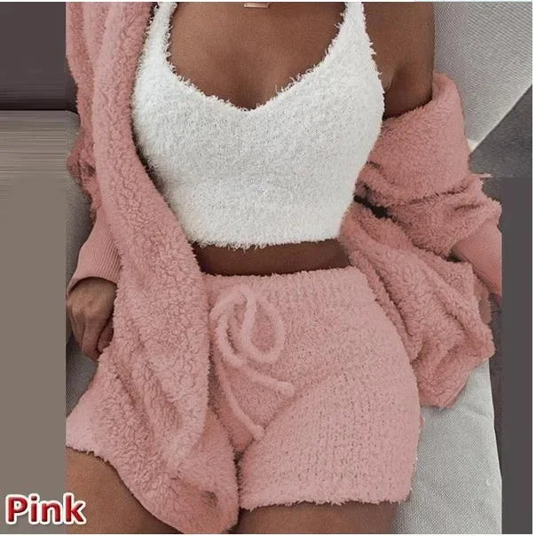 Cozy 3-Piece Plush Pajama & Lounge Set