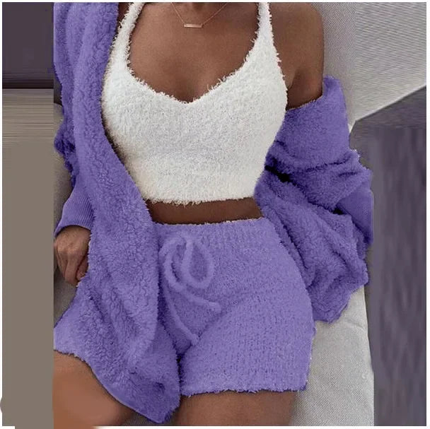 Cozy 3-Piece Plush Pajama & Lounge Set