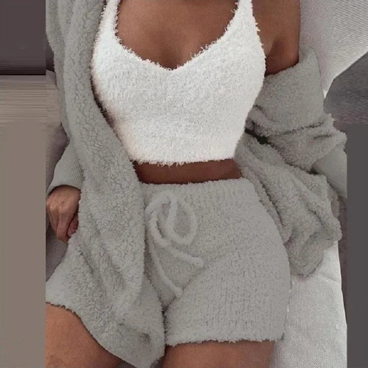 Cozy 3-Piece Plush Pajama & Lounge Set